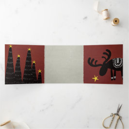 Cartão De Festividades Com Dobra Tripla Christmas card: Santa Claus is coming!