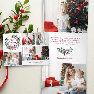 Cartão De Festividades Com Dobra Tripla Colagem Festiva Colorida de Foto da Frota de Natal
