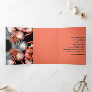 Cartão De Festividades Com Dobra Tripla "Coração branco a preto do sol" e dúvida