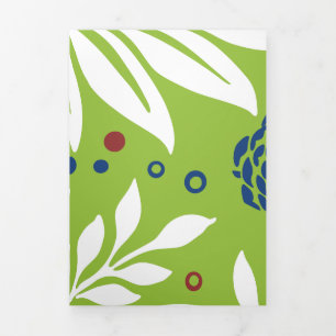 Cartão De Festividades Com Dobra Tripla Desenho Floral 27