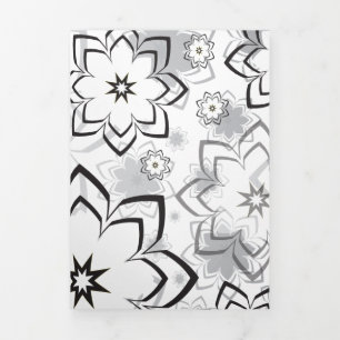 Cartão De Festividades Com Dobra Tripla Design floral 11