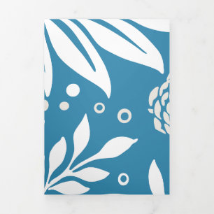 Cartão De Festividades Com Dobra Tripla Design Floral 20