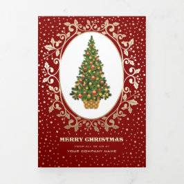 Cartão De Festividades Com Dobra Tripla Feliz Natal. Corporação de Fotos Personalizadas