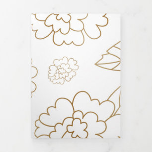 Cartão De Festividades Com Dobra Tripla Flor Mandala 2