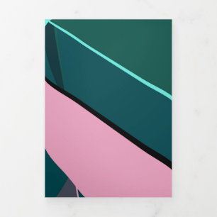 Cartão De Festividades Com Dobra Tripla Forma Geométrica abstrato 6