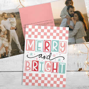 Cartão De Festividades Com Dobra Tripla Foto Da Família Retro De feliz E Tendência Brilhan