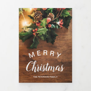Cartão De Festividades Com Dobra Tripla Foto da Rússia do país de Natal