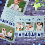 Cartão De Festividades Com Dobra Tripla Foto Elegante Elegante Elegante de Interfé do Mari<br><div class="desc">Crie seus próprios 5 cartões de natal triplicados com este elegante marinho moderno e Feliz leve Feliz Tudo, design de interfé. O design horizontal apresenta três das suas fotos favoritas na frente, com cantos arredondados e bordado com uma fina estrutura azul escura sobre um fundo azul pastel. Corresponder texto azul...</div>