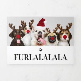 Cartão De Festividades Com Dobra Tripla Furlalala Dog Pensava Foto Personalizada Natal