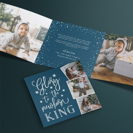 Cartão De Festividades Com Dobra Tripla Glória com Mão | Foto múltipla