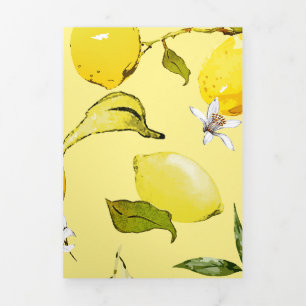 Cartão De Festividades Com Dobra Tripla Limões aquarela 15