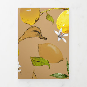 Cartão De Festividades Com Dobra Tripla Limões de aquarela 33