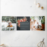 Cartão De Festividades Com Dobra Tripla Marinho de Poinsettia no Natal da Paz - Pine 3 Fot<br><div class="desc">Se precisar de mais alguma personalização,  por favor,  sinta-se à vontade para me enviar uma mensagem em yellowfebstudio@gmail.com.</div>