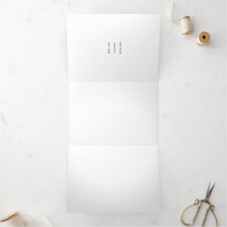 Cartão De Festividades Com Dobra Tripla Minimalista Branco Elegante para Qualquer Ocasião