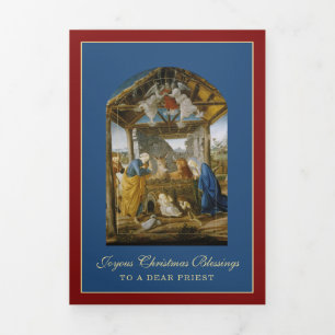Cartão De Festividades Com Dobra Tripla Natal religioso Jesus Virgem Maria São José