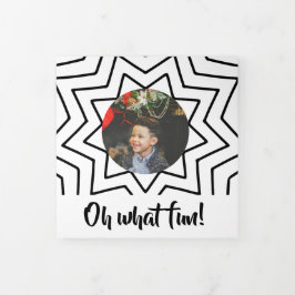 Cartão De Festividades Com Dobra Tripla Oh Que Foto Divertida Personalizada Natal