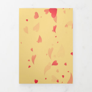 Cartão De Festividades Com Dobra Tripla Padrão de Corações 38