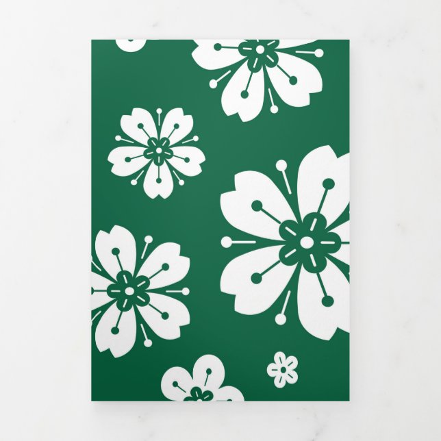 Cartão De Festividades Com Dobra Tripla Padrão de Flores 3 (Cobrir)