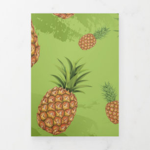 Cartão De Festividades Com Dobra Tripla Padrão de pinheiros com aquarela 4