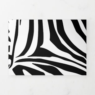 Cartão De Festividades Com Dobra Tripla Padrão zebra