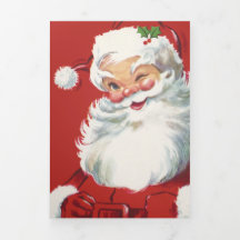 Papai Noel de Natal Vintage, Alegre e Piscando