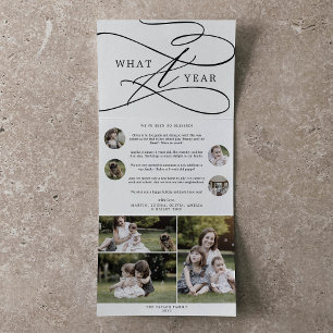 Cartão De Festividades Com Dobra Tripla Romântica Que Várias Fotos De Natal De Ano