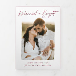 Cartão De Festividades Com Dobra Tripla Script 4 de amora casada e brilhante