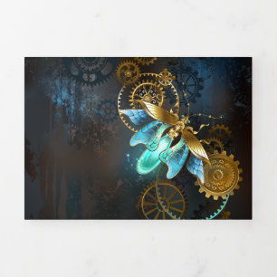 Cartão De Festividades Com Dobra Tripla Steampunk Firefly