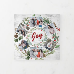 Cartão De Festividades Com Dobra Tripla Três Fotografias Múltiplas do Latido de Birch Holl