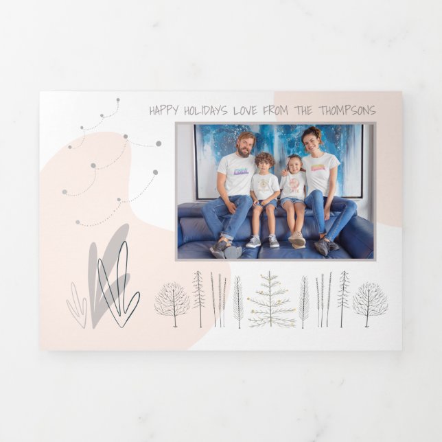 Cartão De Festividades Com Dobra Tripla Último Ano De Fotografia Em Exibição De Newsletter (Cobrir)