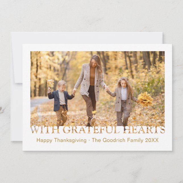 Cartão De Festividades Com Grateful Heart Photo Greeting Card (Frente)