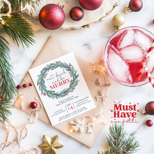 Cartão De Festividades Coma, Beba e Seja Feliz Festa de Natal