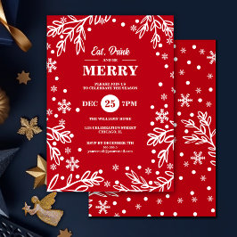 Cartão De Festividades Coma bebidas e seja convidado de festas de Feliz