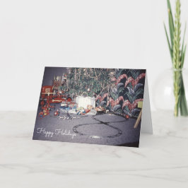 Cartão De Festividades Comboio de Brinquedos Feriados de Natal do século