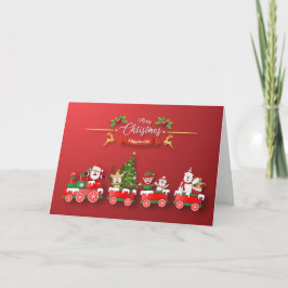 Cartão De Festividades Comboio de Natal com Papercut