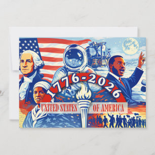 Cartão De Festividades Comemorativa 1776-2026 Semiquincentenário dos EUA