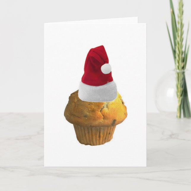 Cartão De Festividades Comemore o Natal com um muffin (Frente)