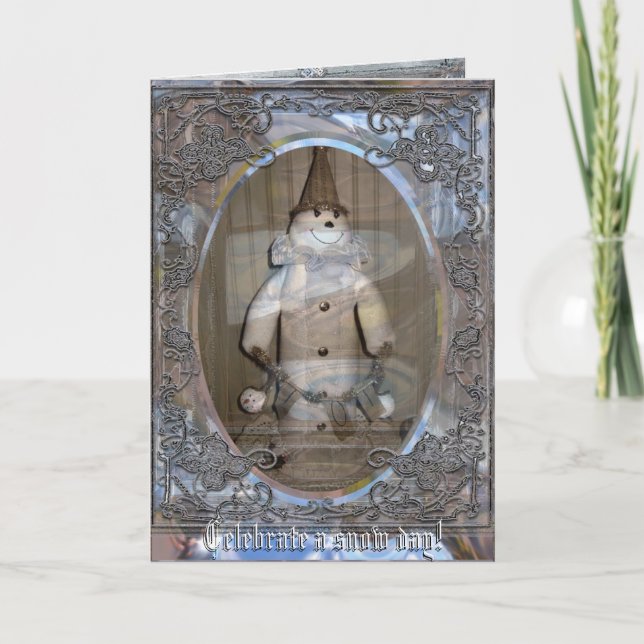 Cartão De Festividades Comemore um dia da neve! Customizável (Frente)