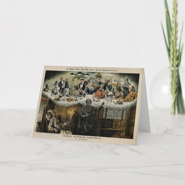 Cartão De Festividades Comensal de Natal britânico da rainha Victoria de (Frente)