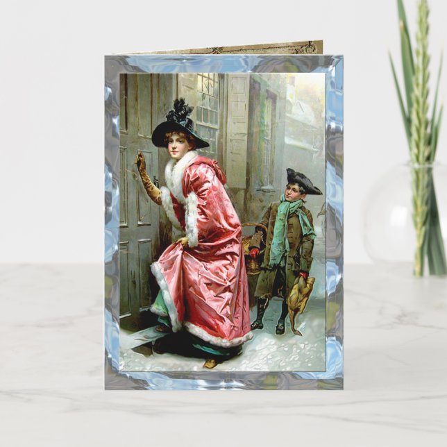 Cartão De Festividades Comensal de Natal customizável (Frente)