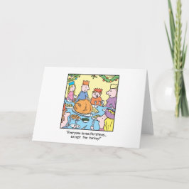 Cartão De Festividades Comensal de Turquia dos desenhos animados do Natal