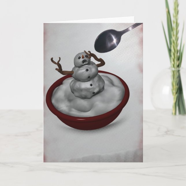 Cartão De Festividades Comer placa Snowman (Frente)