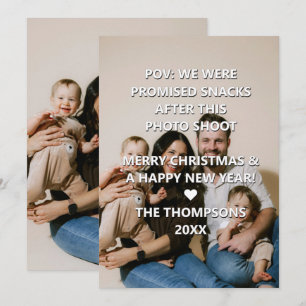 Cartão De Festividades Comida Divertida POV Foto de Família Natal PERSONA