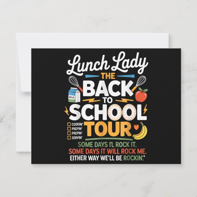 Cartão De Festividades Comida Humor de Volta à Escola (Frente)