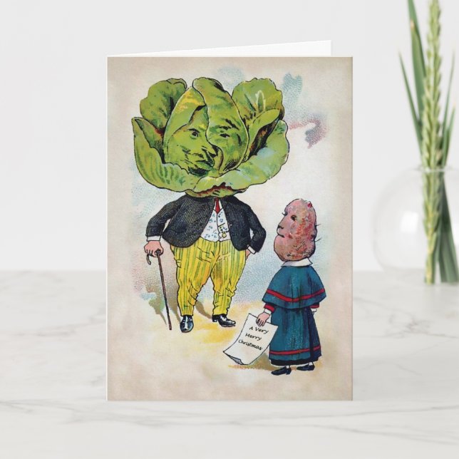 Cartão De Festividades Comida Vitoriana Antiga (Frente)