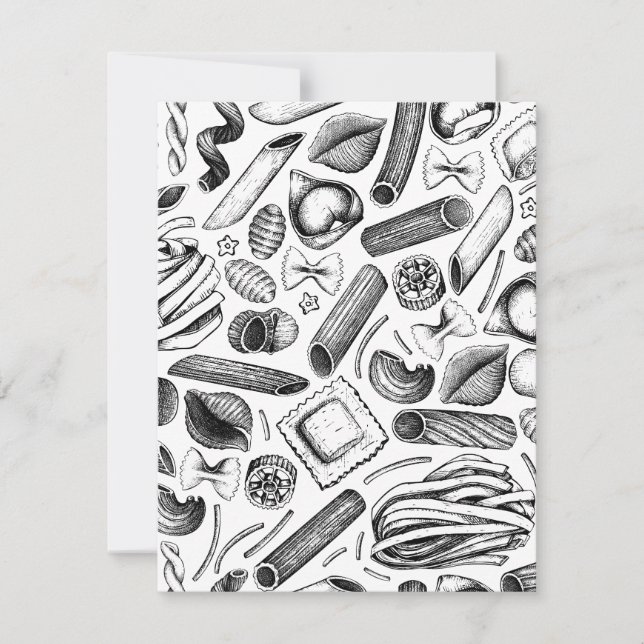 Cartão De Festividades "Comidas e pratos italianos mais populares" (Frente)