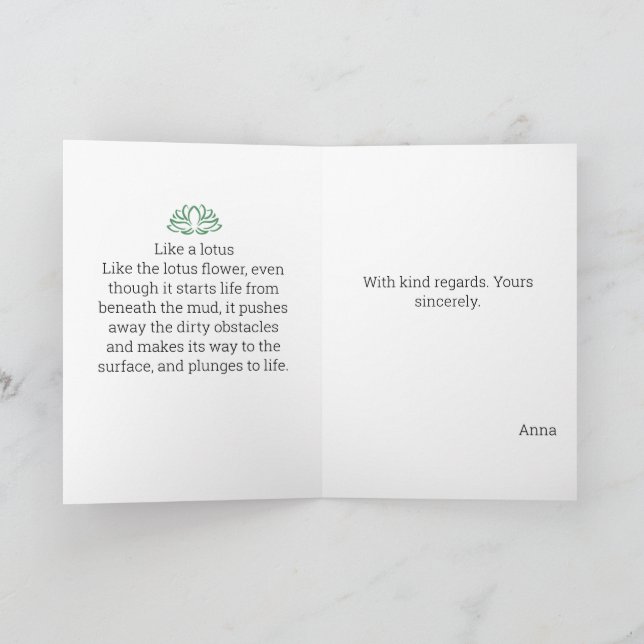 Cartão De Festividades Como um presente personalizado de pintura de aquar (Interior)