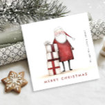 Cartão De Festividades Companhia de Natal Minimalista do Papai Noel<br><div class="desc">Surpreenda e traga alegria aos próximos e torne a celebração inesquecível. Para mais personalização,  clique no link "personalizar mais" e use nossa ferramenta design para modificar esse modelo.</div>