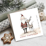 Cartão De Festividades Companhia de Natal Minimalista do Papai Noel<br><div class="desc">Surpreenda e traga alegria aos próximos e torne a celebração inesquecível. Para mais personalização,  clique no link "personalizar mais" e use nossa ferramenta design para modificar esse modelo.</div>