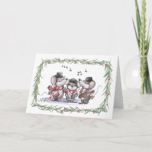 Cartão De Festividades Compartilhamento com a placa Mic, Mac e Moe